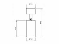 Gu10 opbouwspot armatuur cilinder zand zwart draaibaar(20x) - afbeelding 8 van  8