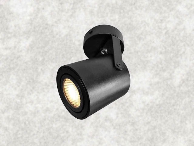 Gu10 opbouwspot armatuur cilinder zand zwart draaibaar(40x) - afbeelding 1 van  6