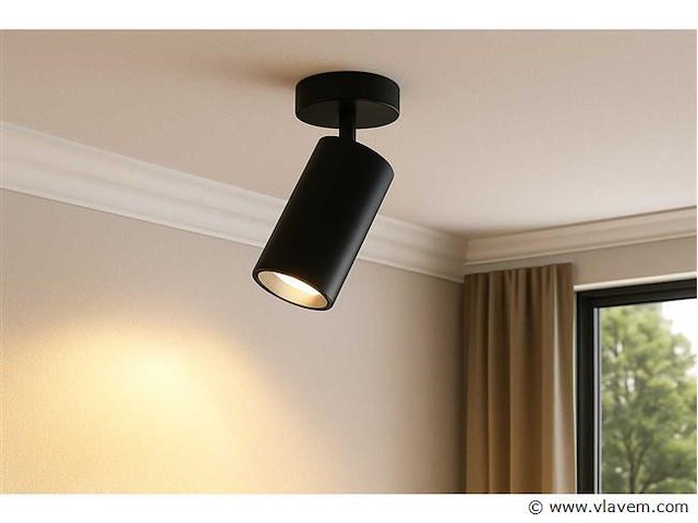 Gu10 opbouwspot armatuur draaibaar – zwart (12x) - afbeelding 1 van  5