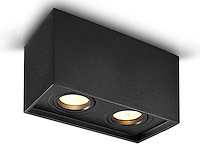 Gu10 opbouwspot armatuur dual fittingen zwart kantelbaar(4x) - afbeelding 1 van  7