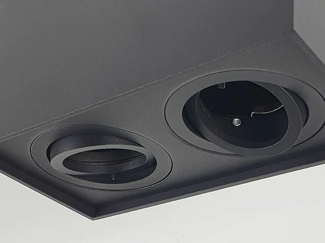 Gu10 opbouwspot armatuur dual fittingen zwart kantelbaar(4x) - afbeelding 5 van  7