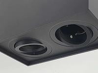 Gu10 opbouwspot armatuur dual fittingen zwart kantelbaar(4x) - afbeelding 5 van  7