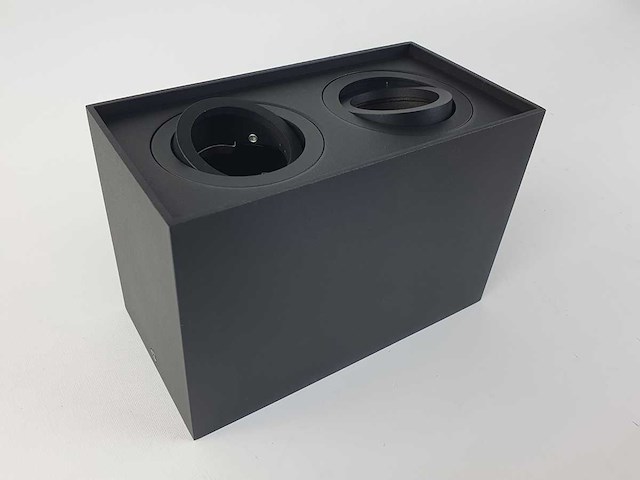 Gu10 opbouwspot armatuur dual fittingen zwart kantelbaar(8x) - afbeelding 3 van  6