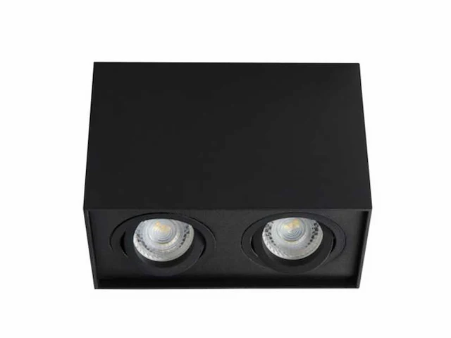 Gu10 opbouwspot armatuur dual fittingen zwart kantelbaar(8x) - afbeelding 2 van  7