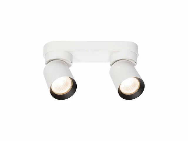 Gu10 opbouwspot armatuur dubbel cilinder zand wit en zwart draaibaar(8x) - afbeelding 1 van  6
