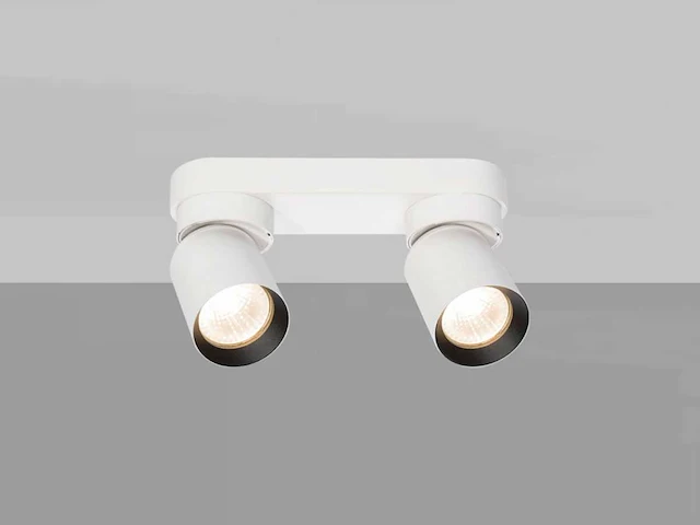 Gu10 opbouwspot armatuur dubbel cilinder zand wit en zwart draaibaar(8x) - afbeelding 3 van  6