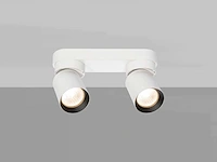 Gu10 opbouwspot armatuur dubbel cilinder zand wit en zwart draaibaar(8x) - afbeelding 3 van  6