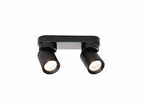 Gu10 opbouwspot armatuur dubbel cilinder zand zwart draaibaar(8x)