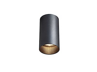 Gu10 opbouwspot armatuur dun cilinder zand zwart(200x) - afbeelding 3 van  6