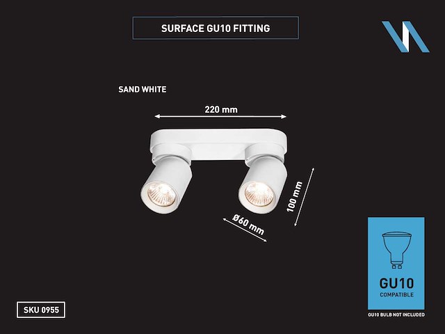 Gu10 opbouwspot armatuur duo draaibaar (8x) - afbeelding 4 van  6