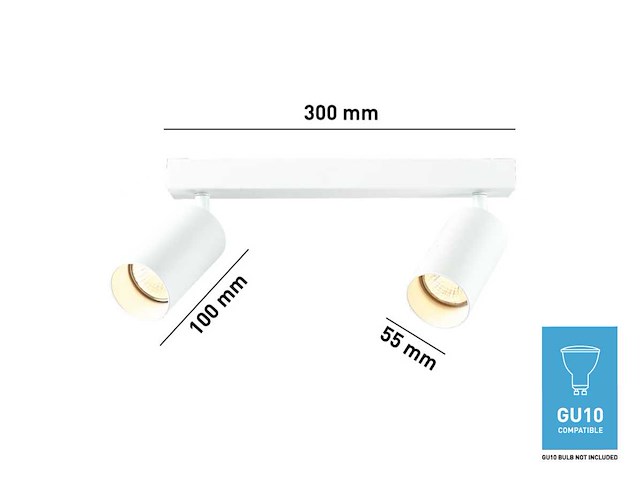 Gu10 opbouwspot armatuur duo draaibaar(16x) - afbeelding 3 van  3