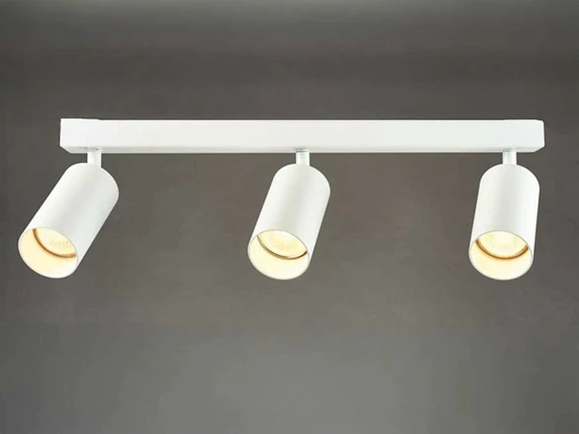 Gu10 opbouwspot armatuur triple cilinder zand wit draaibaar(20x) - afbeelding 3 van  5