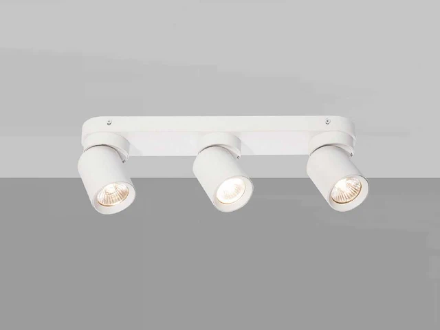 Gu10 opbouwspot armatuur triple cilinder zand wit draaibaar(6x) - afbeelding 6 van  8