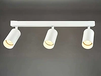 Gu10 opbouwspot armatuur triple cilinder zand wit draaibaar(6x) - afbeelding 4 van  5