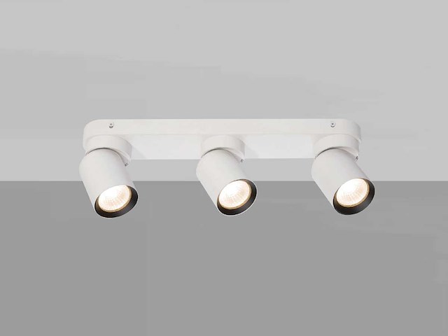 Gu10 opbouwspot armatuur triple cilinder zand wit en zwart draaibaar(12x) - afbeelding 3 van  4