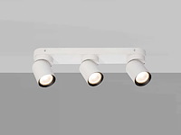 Gu10 opbouwspot armatuur triple cilinder zand wit en zwart draaibaar(12x) - afbeelding 3 van  4