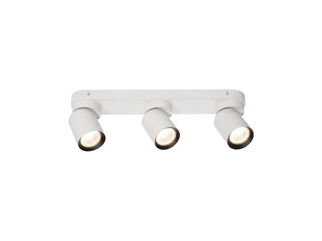 Gu10 opbouwspot armatuur triple cilinder zand wit en zwart draaibaar(6x) - afbeelding 1 van  3