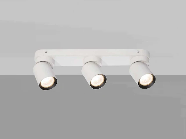 Gu10 opbouwspot armatuur triple cilinder zand wit en zwart draaibaar(6x) - afbeelding 4 van  6