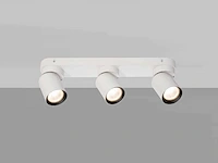 Gu10 opbouwspot armatuur triple cilinder zand wit en zwart draaibaar(6x) - afbeelding 4 van  6