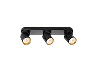 Gu10 opbouwspot armatuur triple cilinder zand zwart en goud draaibaar(12x) - afbeelding 2 van  5