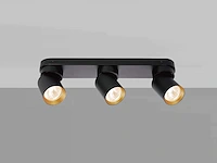 Gu10 opbouwspot armatuur triple cilinder zand zwart en goud draaibaar(12x) - afbeelding 5 van  7
