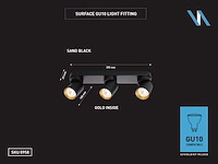 Gu10 opbouwspot armatuur triple draaibaar (4x) - afbeelding 6 van  7