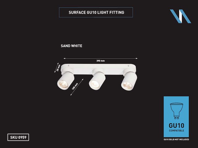 Gu10 opbouwspot armatuur triple draaibaar(12x) - afbeelding 4 van  8