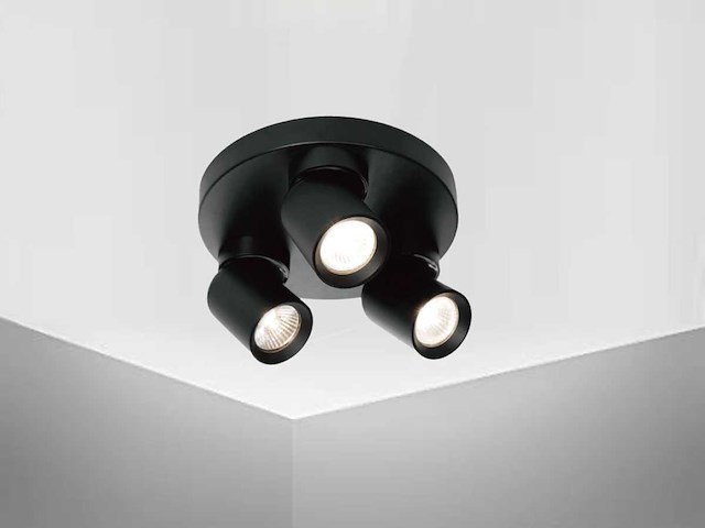 Gu10 opbouwspot rond armatuur triple draaibaar(4x) - afbeelding 6 van  8