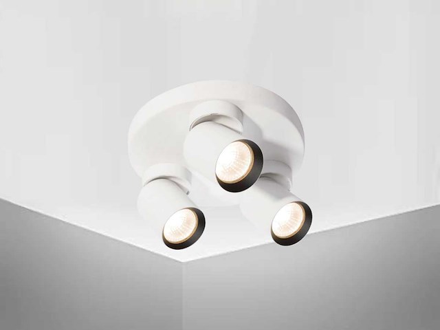 Gu10 opbouwspot rond armatuur triple draaibaar(4x) - afbeelding 2 van  4