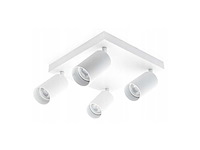 Gu10 vierkant opbouwspot armatuur 4 kop draaibaar (4x) - afbeelding 3 van  4