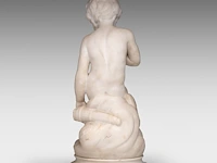 Guglielmo pugi (c.1850-1915), a carrara marble sculpture of cupid sitting 62 cm. (24.41 in.) - afbeelding 4 van  9
