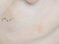 Guglielmo pugi (c.1850-1915), a carrara marble sculpture of cupid sitting 62 cm. (24.41 in.) - afbeelding 7 van  9