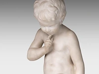 Guglielmo pugi (c.1850-1915), a carrara marble sculpture of cupid sitting 62 cm. (24.41 in.) - afbeelding 9 van  9