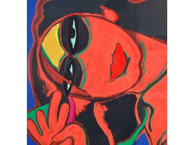 Guillaume corneille - femme allongée - zeefdruk - 120x120 cm - afbeelding 7 van  10