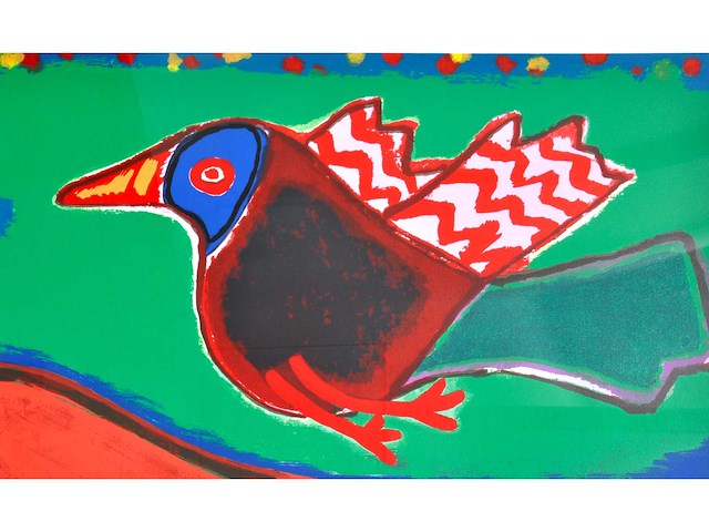 Guillaume corneille - femme allongée - zeefdruk - 120x120 cm - afbeelding 9 van  10