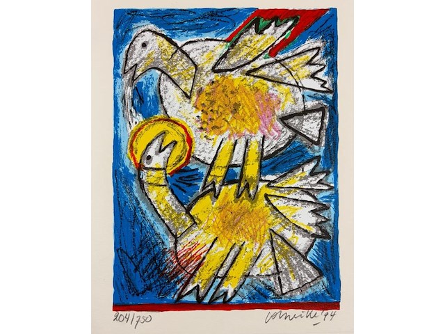 Guillaume corneille - gesigneerde lithografie - afbeelding 1 van  2