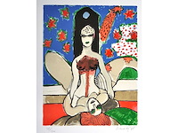 Guillaume corneille - la nuit étoilée - kleurenlithografie - afbeelding 1 van  6