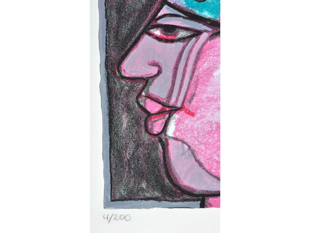 Guillaume corneille - zeefdruk - 4/200 - afbeelding 3 van  4