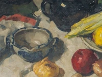 Guillaume michiels (1909-1997), still life, with a doll, oil on canvas 87 x 95 cm. (34 1/4 x 37.39 in.), frame: 106 x 113 cm. (41.72 x 44.49 in.) - afbeelding 5 van  7