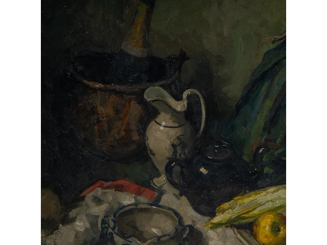 Guillaume michiels (1909-1997), still life, with a doll, oil on canvas 87 x 95 cm. (34 1/4 x 37.39 in.), frame: 106 x 113 cm. (41.72 x 44.49 in.) - afbeelding 7 van  7