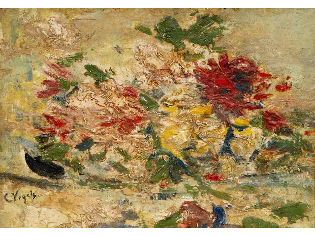 Guillaume vogels (1836-1896), flower still life, oil on canvas on panel 31 x 42.5 cm. (12.19 x 16.73 in.), frame: 45 x 57 cm. (17.71 x 22.44 in.) - afbeelding 1 van  4