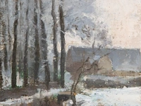 Guillaume vogels (1836-1896), winter landscape, oil on canvas on panel