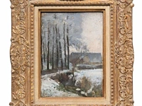 Guillaume vogels (1836-1896), winter landscape, oil on canvas on panel - afbeelding 2 van  4