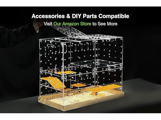 Guinealoft™ acryl kooi (model-e) - afbeelding 4 van  5