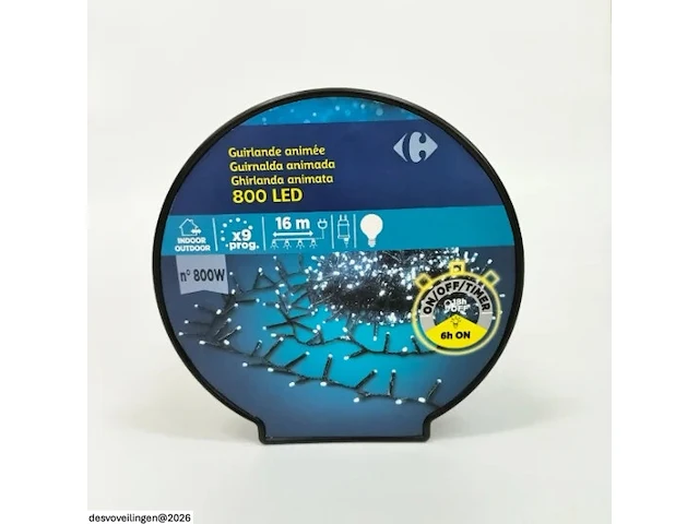 Guirlande 800 witte led-kerstverlichting - afbeelding 2 van  3