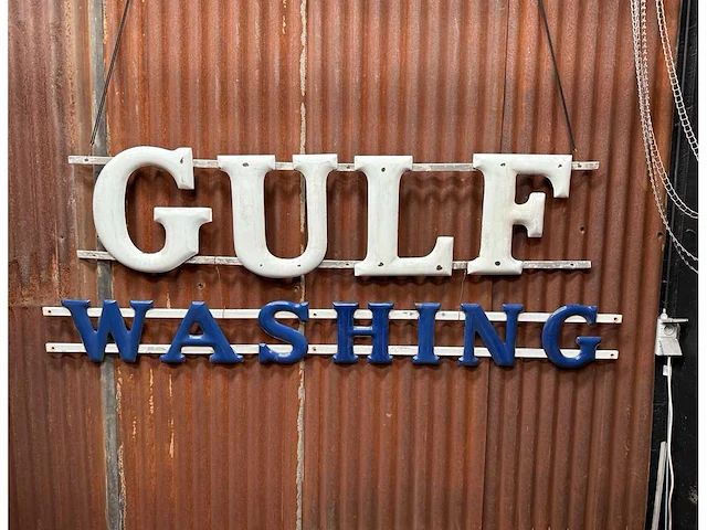 Gulf washing emaille plaat - afbeelding 1 van  8