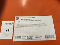 Gulf,ep lubricant hd 220 olie/inhoud 200liter - afbeelding 2 van  2