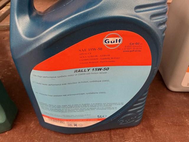 Gulf,inhoud 5 liter rally 15w50 vol synthetische motor olie - afbeelding 1 van  1