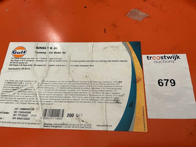 Gulf,single g30 olie/inhoud 200liter - afbeelding 1 van  1