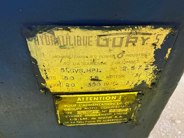 Gury hydraulisch aggregaat - afbeelding 5 van  5